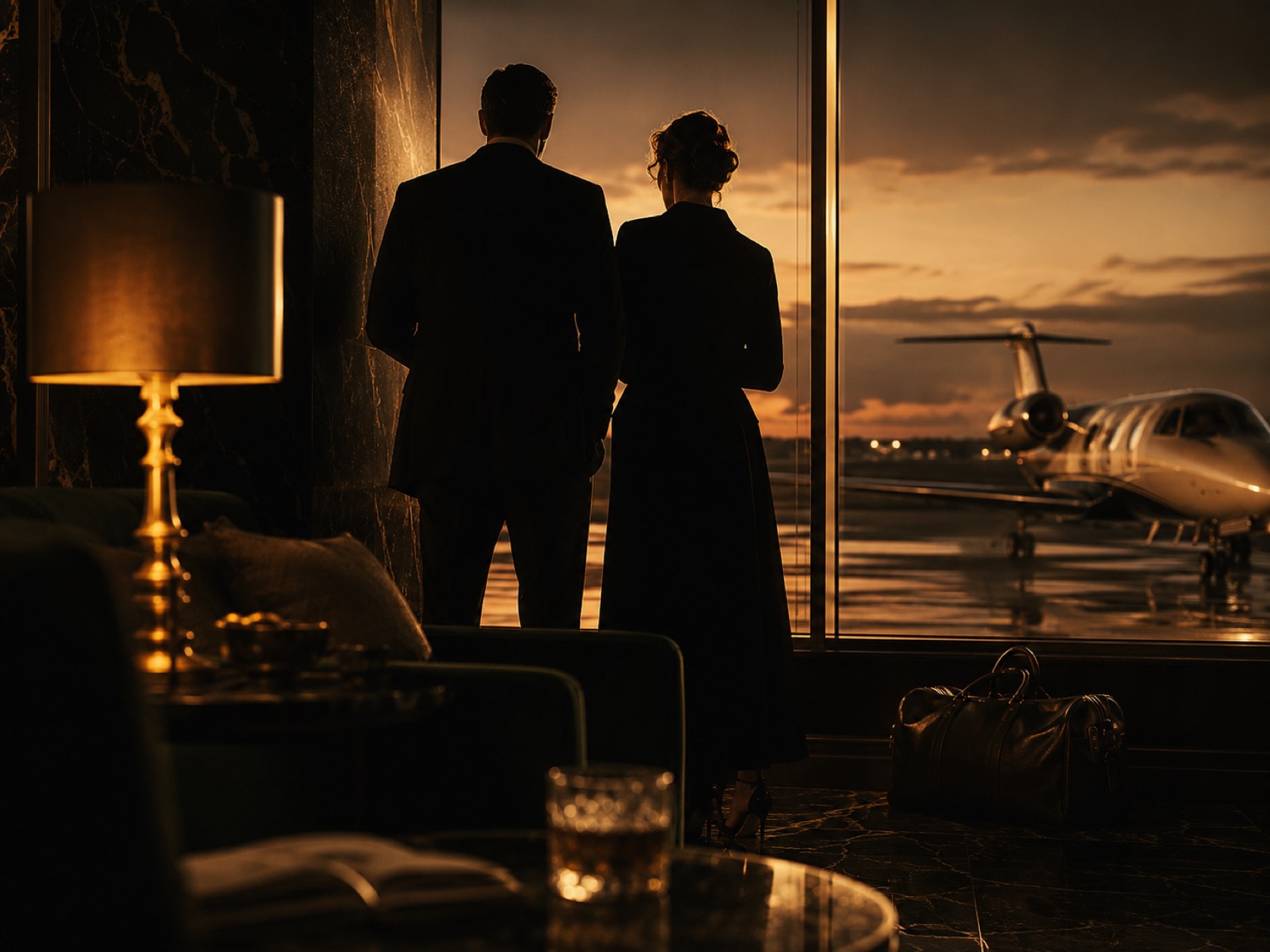 Lounge elegante de um clube privado